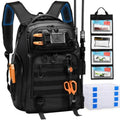 50L Fishing Tackle Backpack with Removable Lure Wraps, Include 4 3600 Tackle Boxes, 2 Rod Holders Storage Fishing Gear and Equi