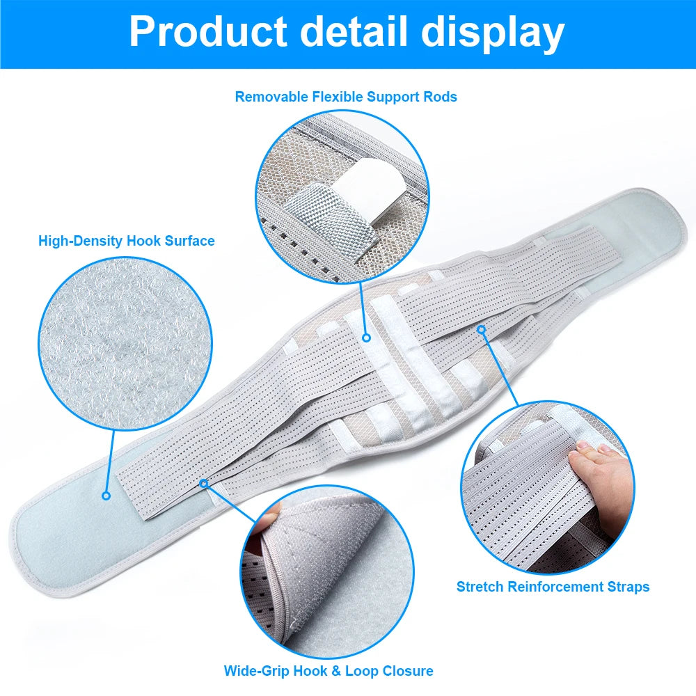 1PCS Thermal Magnetic Therapy Lumbar Support Belt Lower Back Brace for Men and Women,Self-Heating Waist Strap with Gauss Magnets