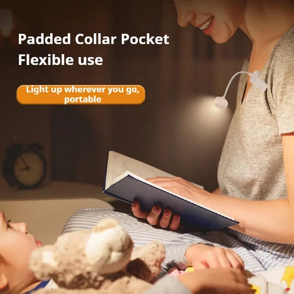 Mini LED Clip On Book Light, Eye Caring 3 Color Modes Portable Reading Lamp, Battery & USB Powered Bedside Night Light
