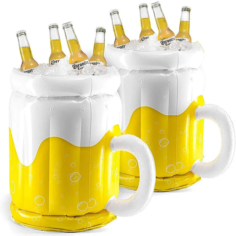 Giant Inflatable Beer Mug Ice Bucket - Large Portable Beverage Cooler for Pool Parties, Beach & BBQ - Fun Floating Drink Holder for Summer Events - Creative Party Decor & Photo Prop