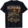 Big Boy 4014 Train USA 250Th Anniversary Patriotic American T-Shirt Summer Short-Sleeved Breathable Sweat-Wicking Versatile
