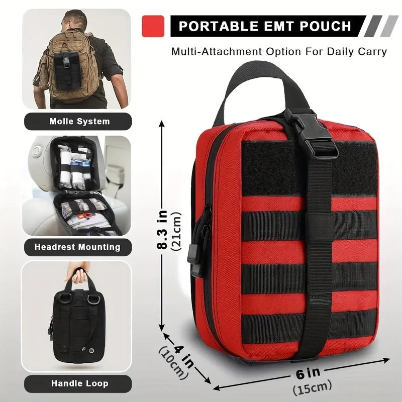 50pcs Trauma Survival First Aid Kit, Camping Gear Supplies Emergency Survival Kit, Hiking Kit