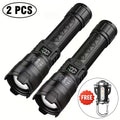 Super Bright LED Flashlight, USB Rechargeable, with Display Zoomable Light with Battery, Camping Hiking Emergency Lantern