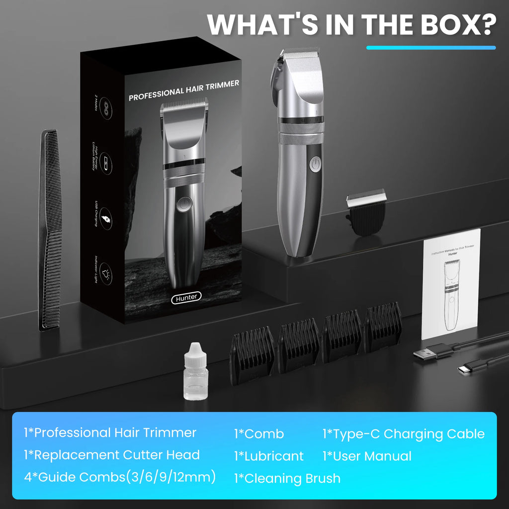Professional Hair Clippers for Men Hair Trimmer Kit Cordless Barber Machines Electric Men's Shaver, Gift