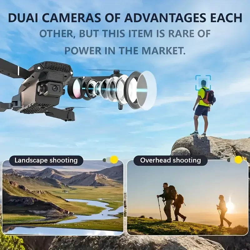NEW Drone 4K Professinal With  Wide Angle Dual HD Camera,Foldable RC Helicopter WIFI FPV Height Hold Gifts Toys