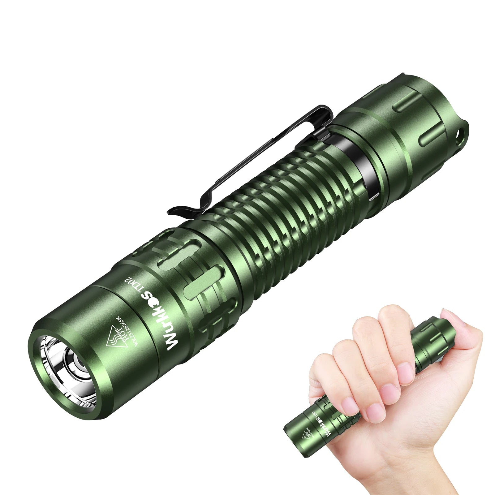 Wurkkos TD02 Compact IPX8 Waterproof Tactical Flashlight 2000LM Rechargable Torch with 6 Modes High-quality LED & Local Delivery