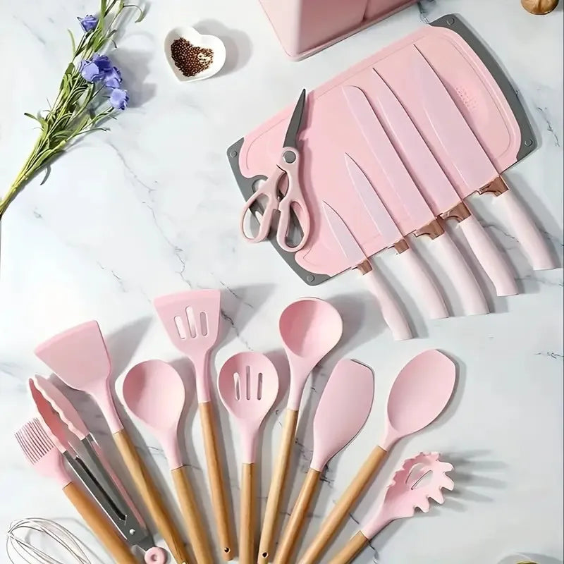 Stainless Steel & Food-Grade Silicone Kitchenware Set Multi-Functional Combination