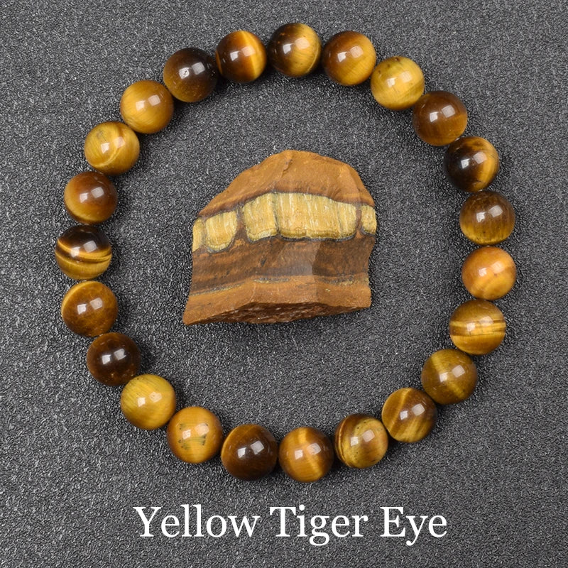 Golden Obsidian Stone Beads Bracelet Men Women Golden Light Rainbow Obsidian Raw Stone Round Bead Natural Energy Jewelry