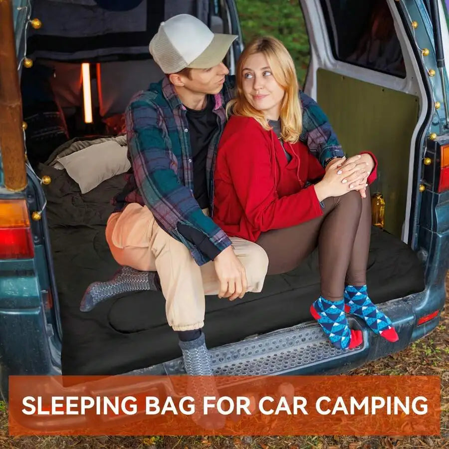Extra Large Queen Size Double Sleeping Bag For Adults With 2 Pillows All Season Camping Hiking Backpacking