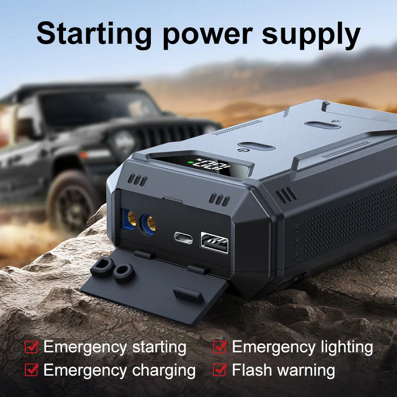 Car Battery Jump Starter Digital Display Portable Car Battery Booster Charger 26800mAh Power Bank Emergency