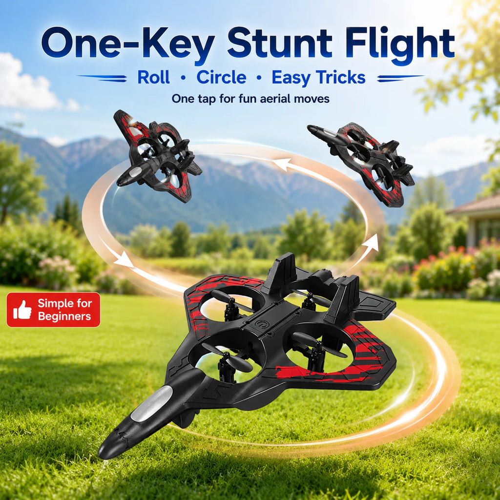 ZNLYRION YL87 EPP Foam Fighter RC Plane Fixed Altitude Hover LED Light 360 Stunt Roll Impact Resistant Kids Toy Drone