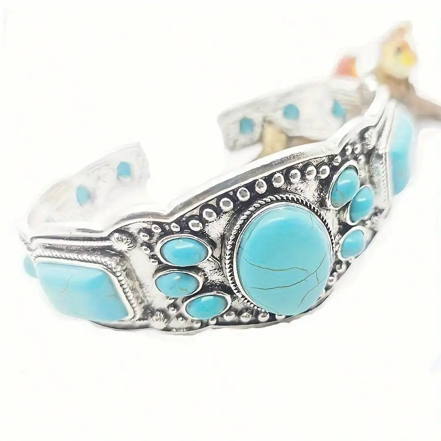 1 Piece/Retro Bohemian Natural Turquoise Bracelet  Holiday Bohemian Exquisite Accessories