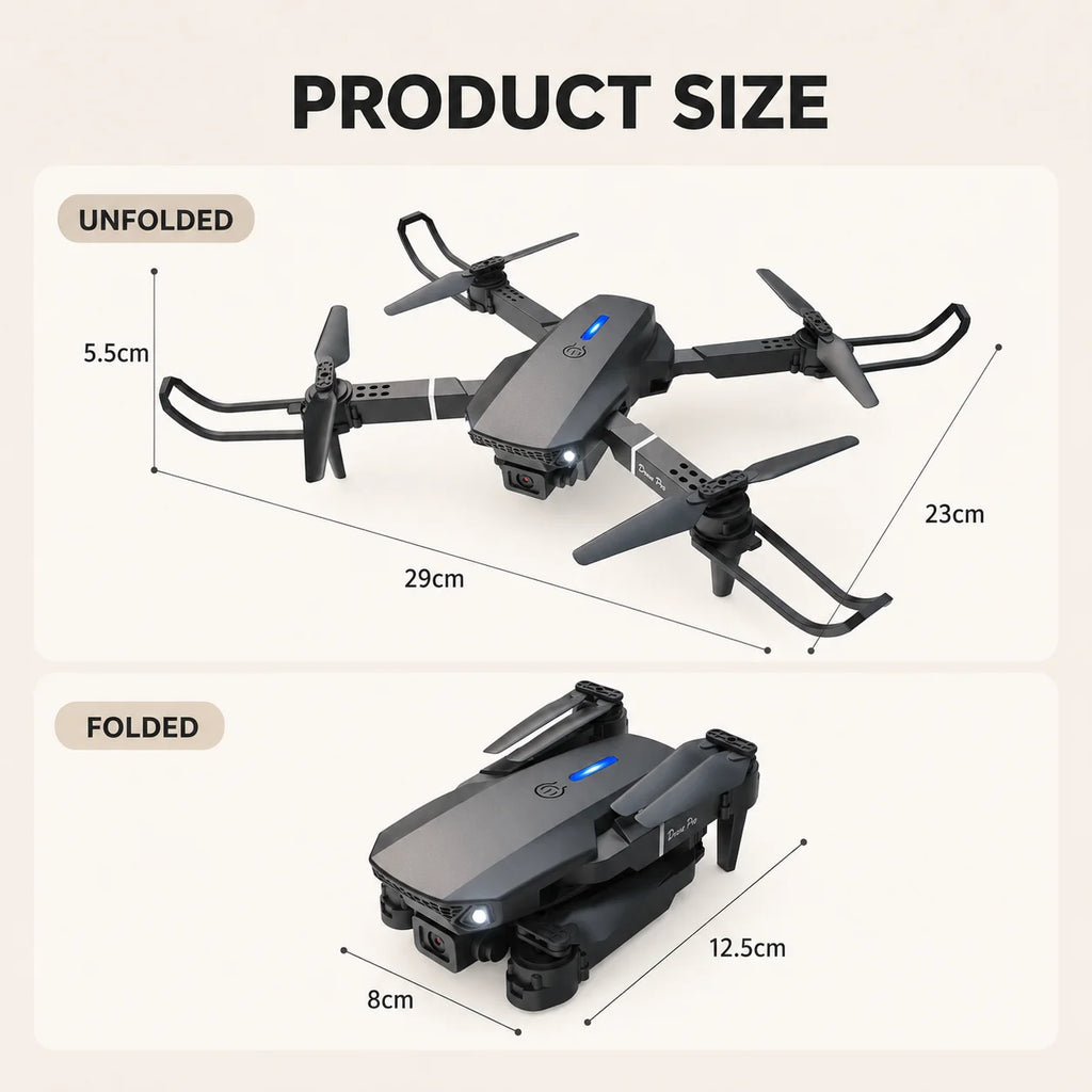 Brushless Motor Foldable Drone Optical Flow Drone 360° Rolling Trajectory Flight Headless Mode Speed Adjustment APP Control Drone