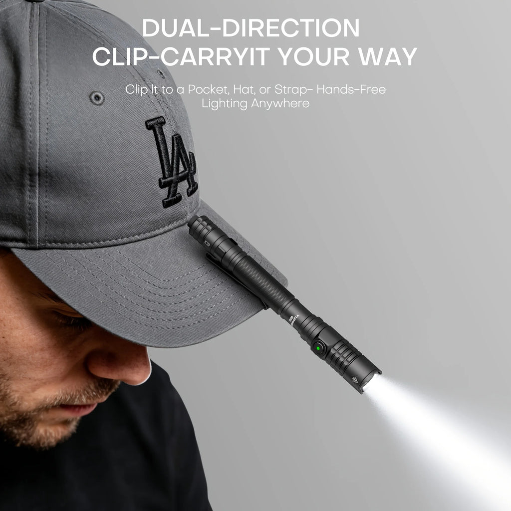 1200 Lumens High Bright Tactical Pen Light, Tail Switch Design with Multiple Light Modes, Portable Flashlight for Daily Lighting, Camping & Work