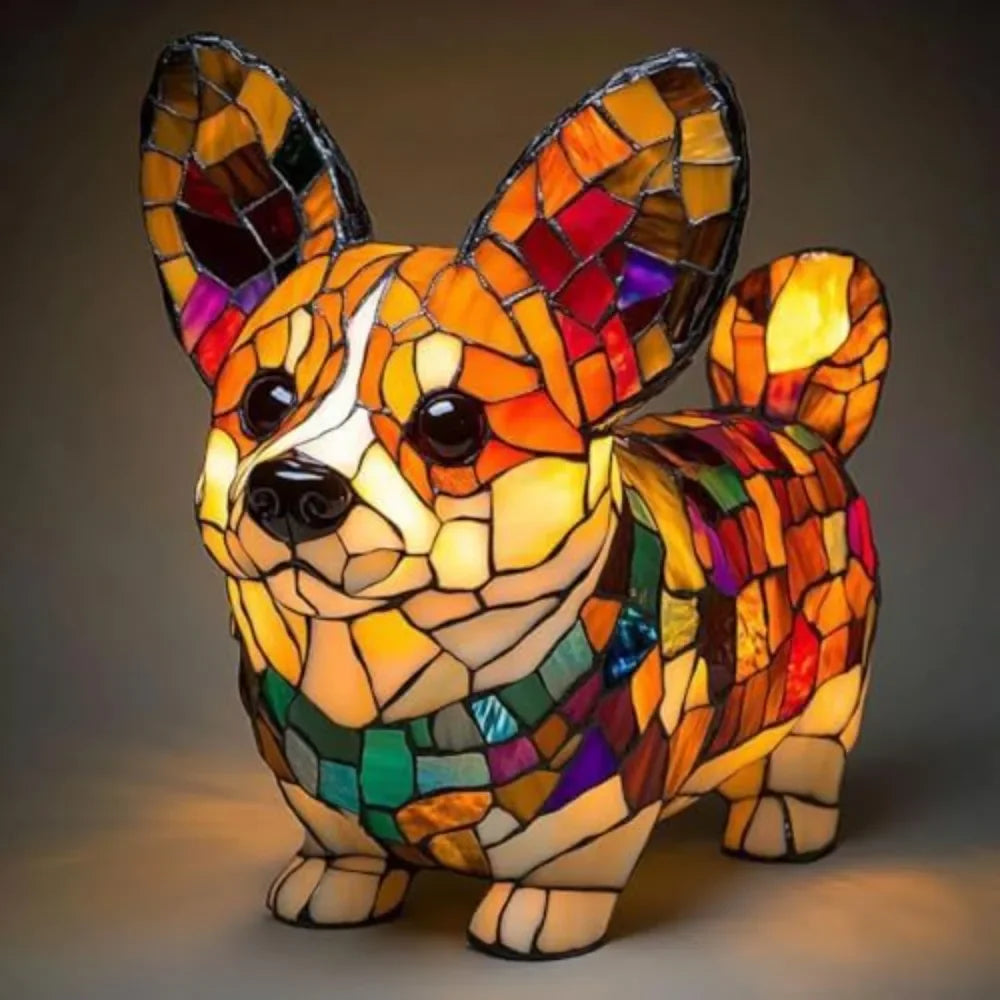 High Quality  Dog Series Art Night Light, LED Resin Animal Night Light, Handmade Desk Lamp, Desktop Decorations