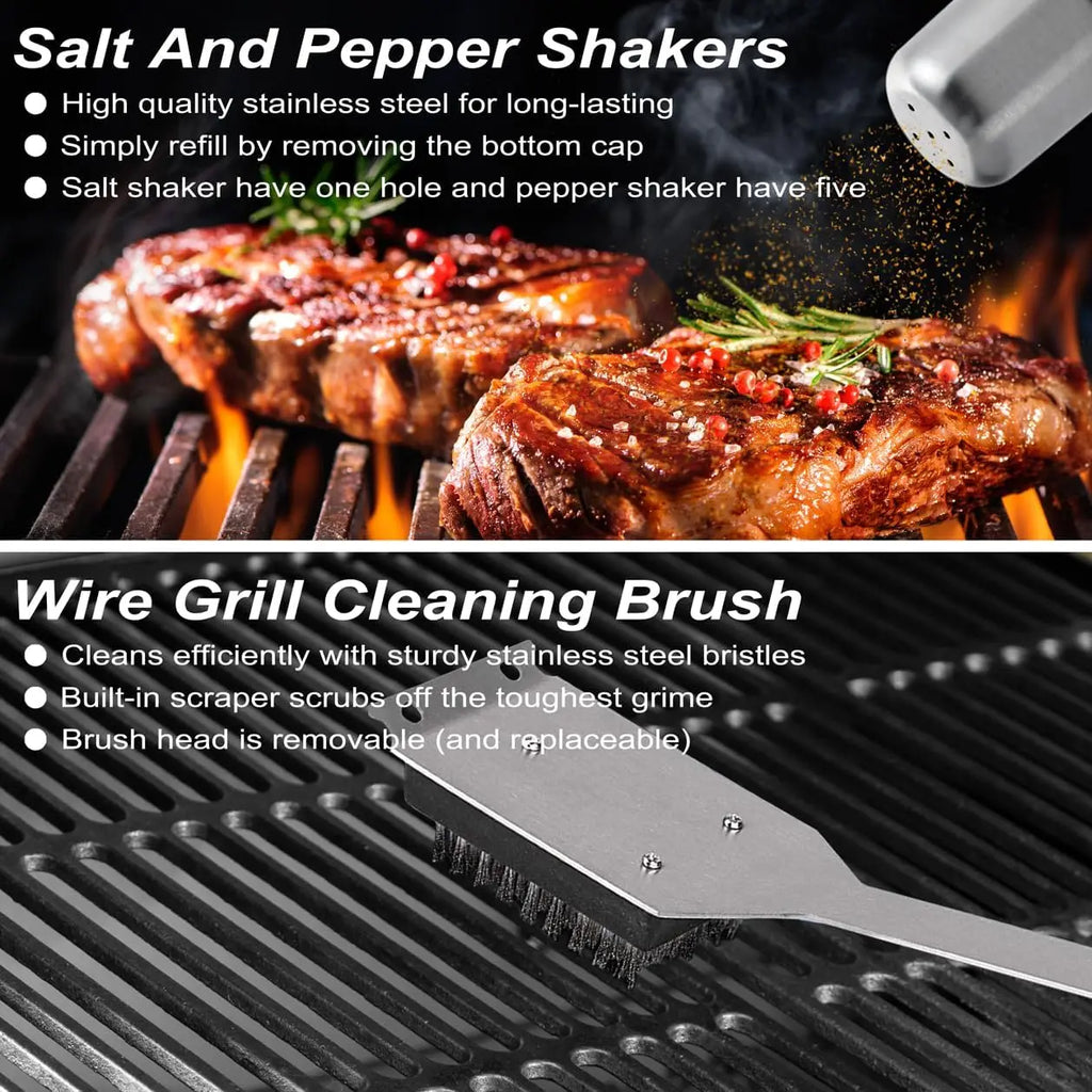 29 PCS BBQ Grill Accessories Stainless Steel Grilling Tools Set with Storage Bag for Camping, Gift for Men