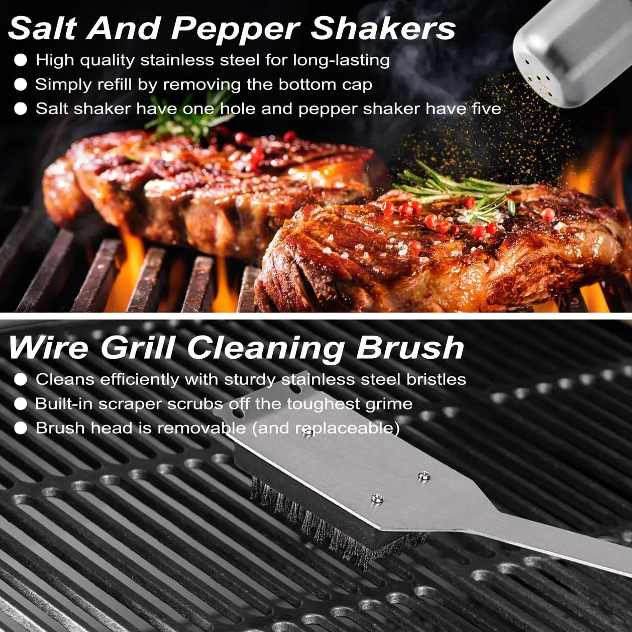 29 PCS BBQ Grill Accessories Stainless Steel Grilling Tools Set with Storage Bag for Camping, Gift for Men