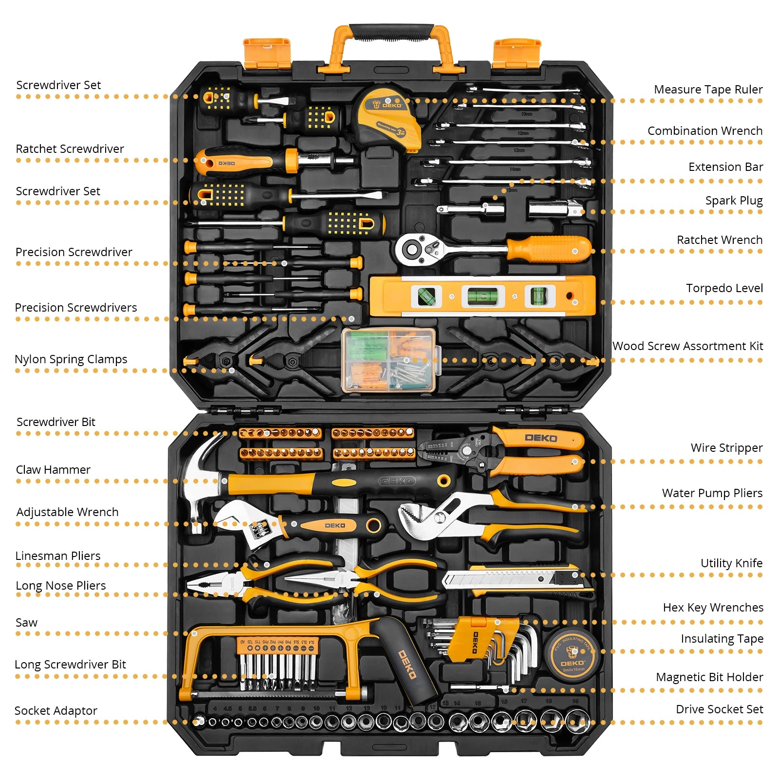 228Pcs Socket, Auto Repair Tool Combination, Package Mixed Tool Set Hand Tool Kit with Toolbox Storage Case