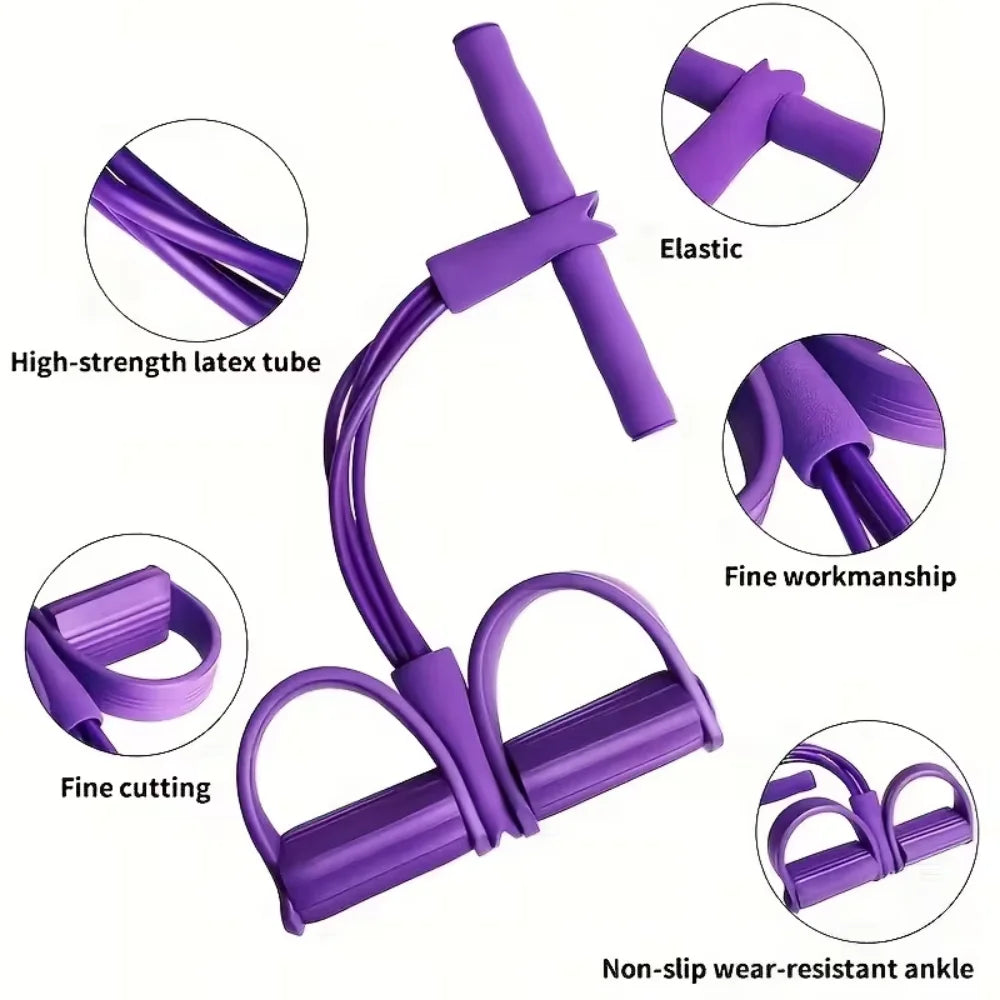 Yoga Sports Crunches Elastic Pull Rope with Handles, Multifunction Resistance Bands, Core Training