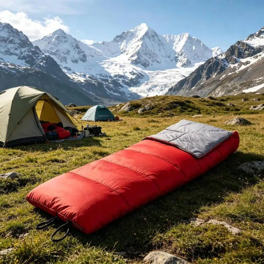 Adult Rectangular Sleeping Bag With Two-Way Zipper For Warm Nights Camping