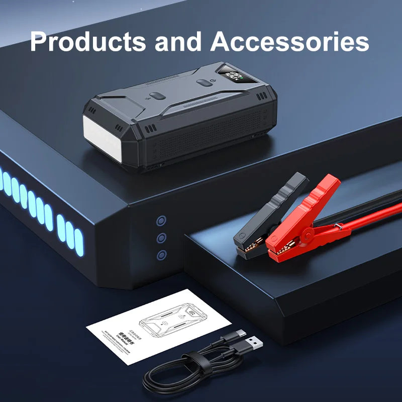 Car Battery Jump Starter Digital Display Portable Car Battery Booster Charger 26800mAh Power Bank Emergency