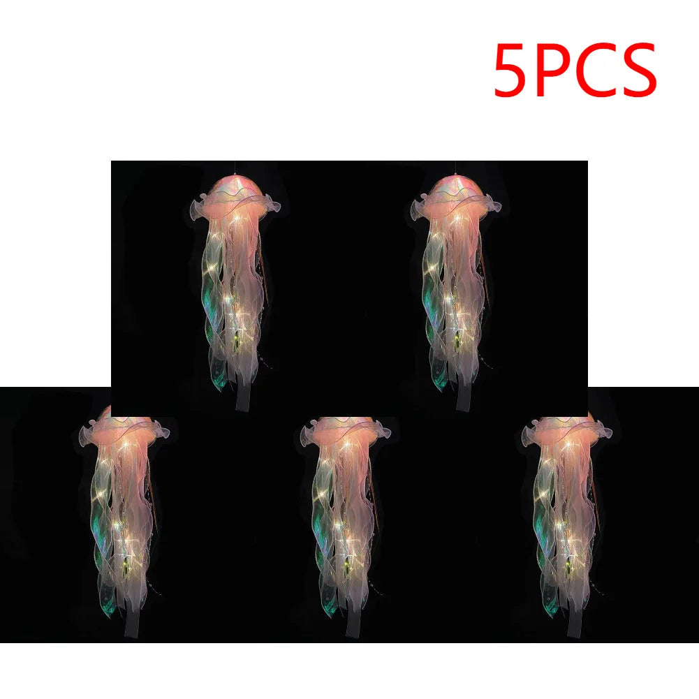 5PCS Jellyfish Bedroom Night Light, Lamp,  Hanging Atmosphere Decoration, Lamp