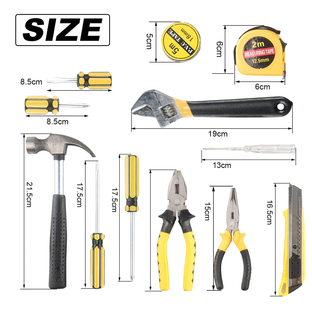 8/9/12/13Pcs Hand Tool Sets, Household Home Repair, Tool Set, Screwdriver Tool Box Set, Scissors Claw Hammer