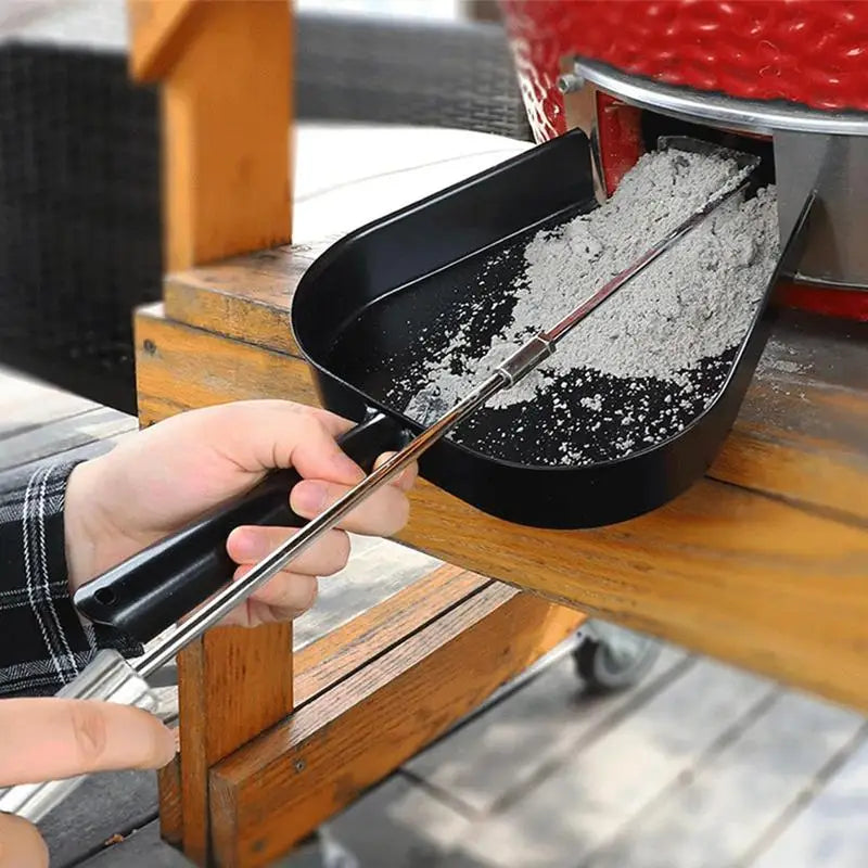 46cm Stainless Steel Charcoal Ash Rake Extendable BBQ Ash Tool Stainless Steel Grill Hoe Tool Stove Cleaning Tool Accessories