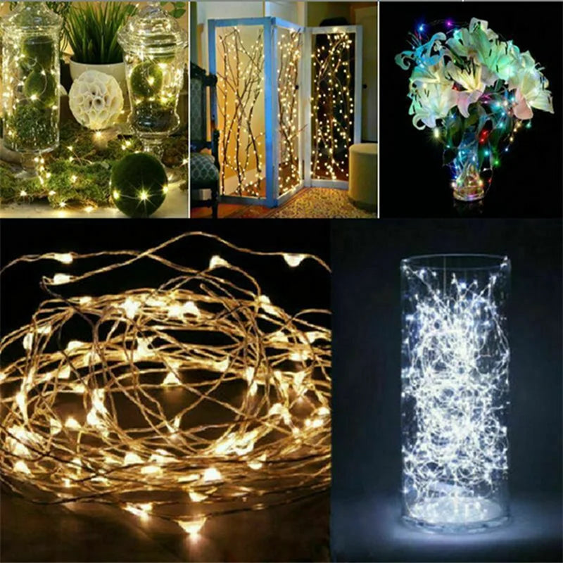 1Pack String, Led Copper Wire String, Light 1/2/3/5/10M, Battery Powered,