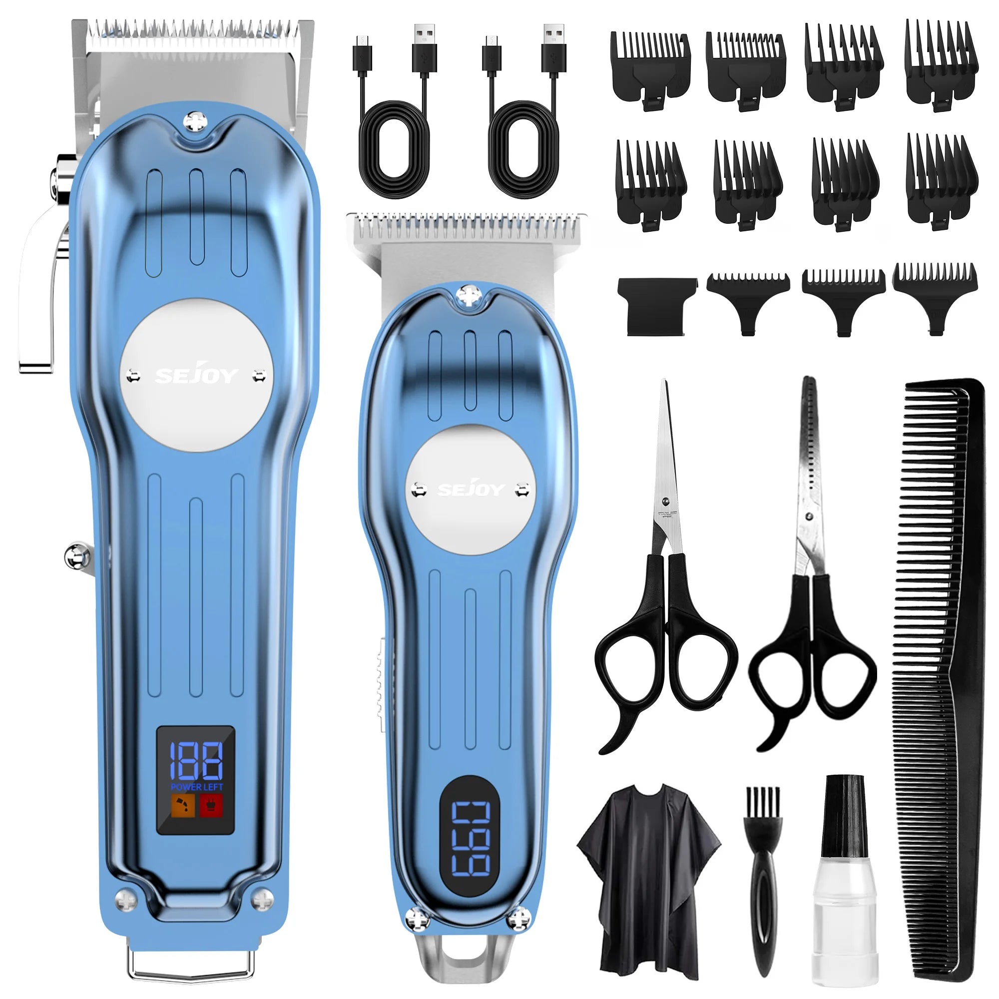 Rechargeable Hair Clipper Combo Professional Electric Hair Trimmer Set Cordless Trimmer