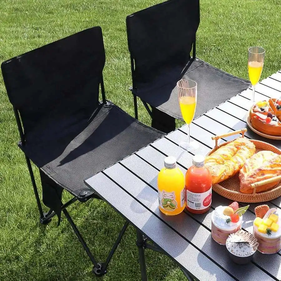 Outdoor Folding Camping Chair With Side Pockets, Stainless Steel Frame, Lightweight And Sturdy For Picnic Fishing Barbecue