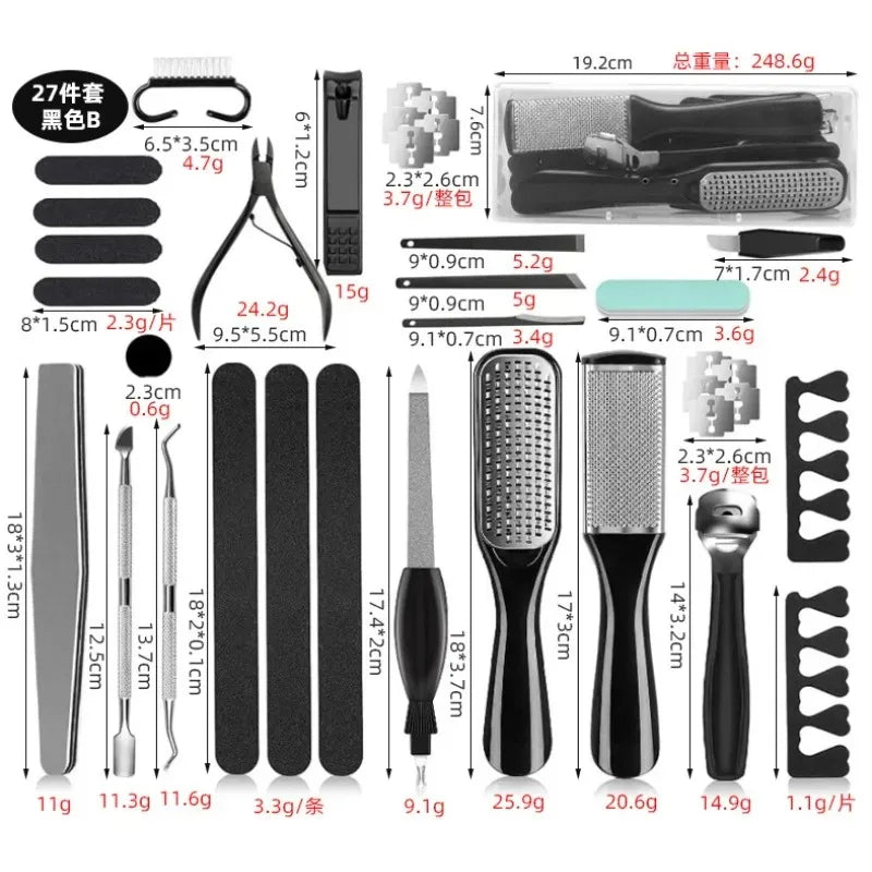 Professional Pedicure Kit, Stainless Steel Foot Care Tools,  Shavers for Soft Smooth, Feet Care,
