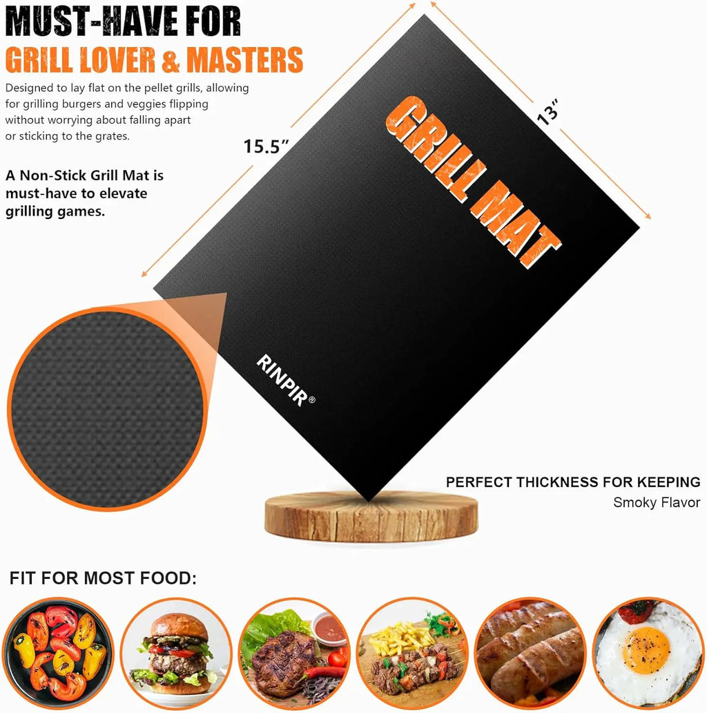 31pcs BBQ Grill Accessories Set - Heavy Duty Grilling Tools Gift for Men Dad, Stainless Steel Utensils Kit with Mats, Brush, Carrying Bag