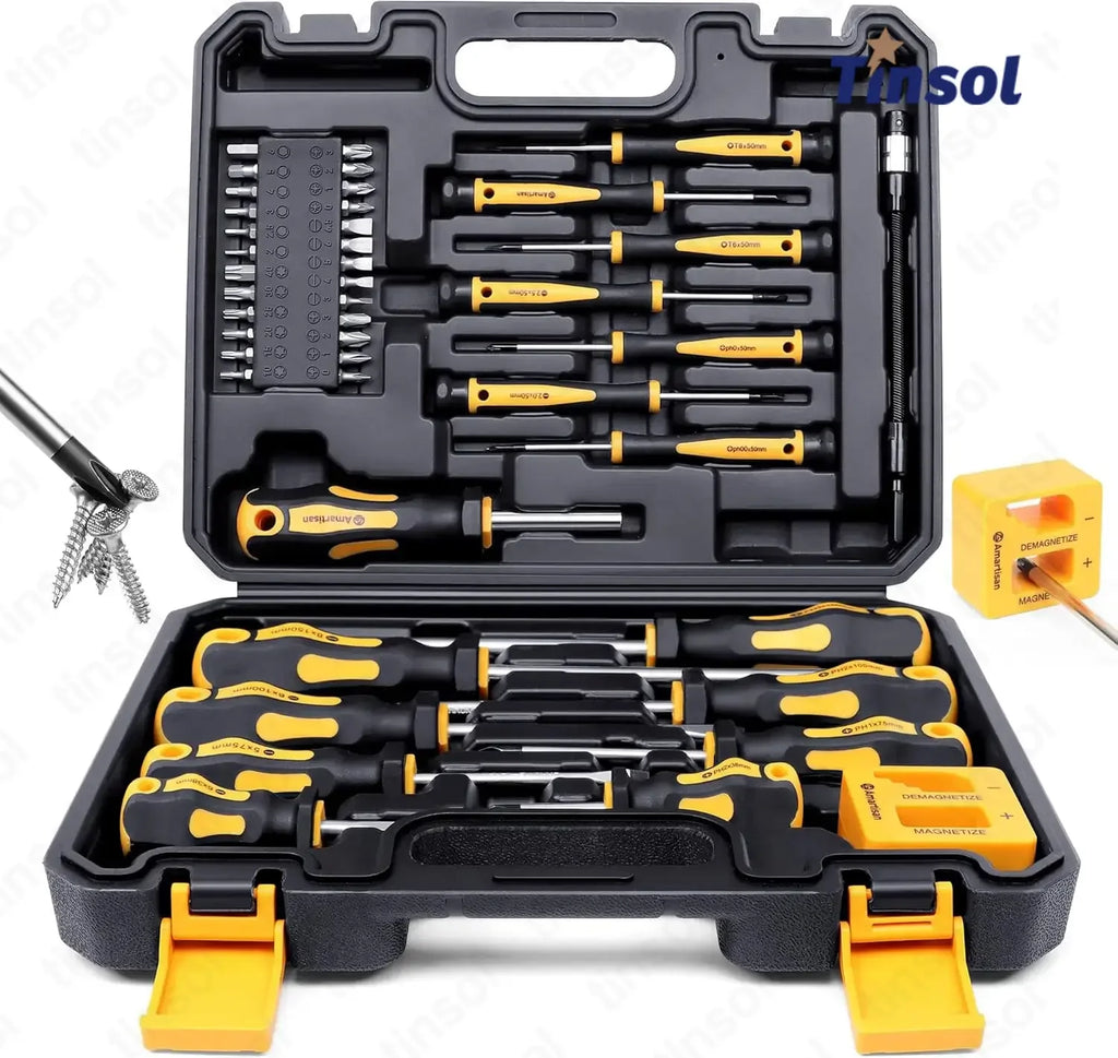 43Pcs Durable Magnetic Screwdriver Set with Case Slotted Phillips Hex Precision Tools for DIY