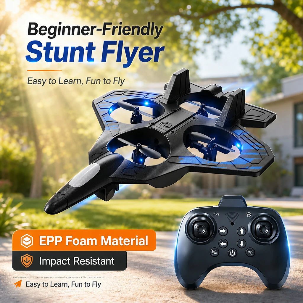 ZNLYRION YL87 EPP Foam Fighter RC Plane Fixed Altitude Hover LED Light 360 Stunt Roll Impact Resistant Kids Toy Drone