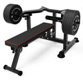 Home Gym Adjustable Chest Press Machine with Independent Converging Arms Flat/Incline Weight Bench for AB Workout Strength Trai