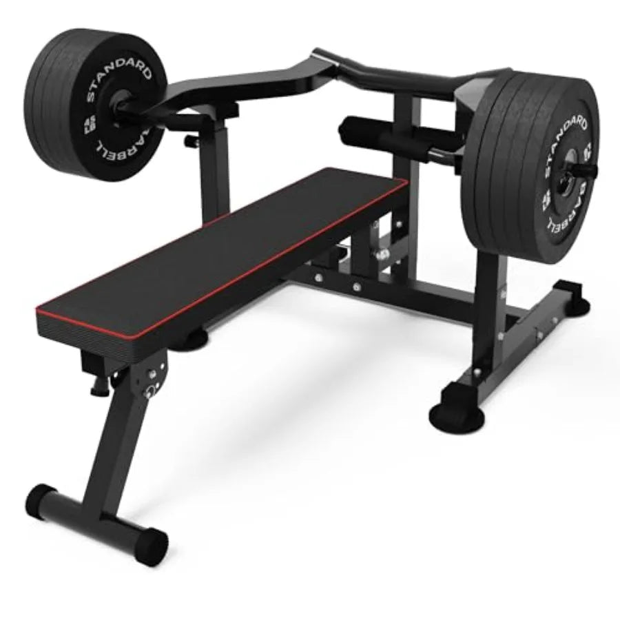 Home Gym Adjustable Chest Press Machine with Independent Converging Arms Flat/Incline Weight Bench for AB Workout Strength Trai