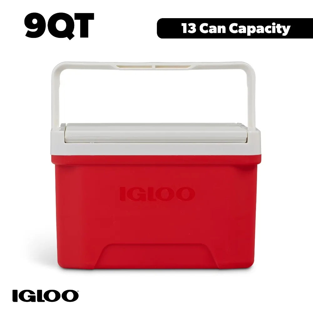 Best-selling home items Portable Compact 9 Quart Ice Chest Cooler for 13 Cans Picnic Camping Beach Outdoor Red