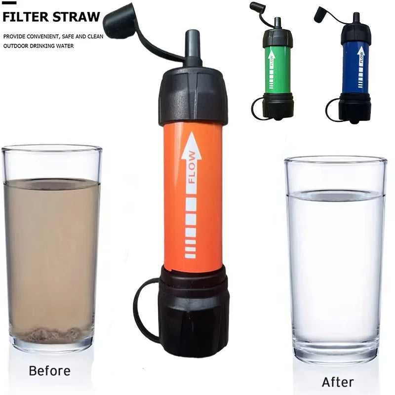 Emergency Survival & Camping Portable Water Filter - Emergency & Disaster Purifies Water Source On-The-Go