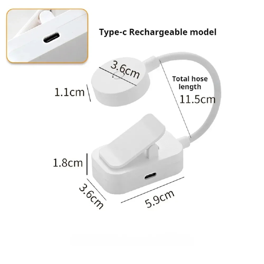 Mini LED Clip On Book Light, Eye Caring 3 Color Modes Portable Reading Lamp, Battery & USB Powered Bedside Night Light
