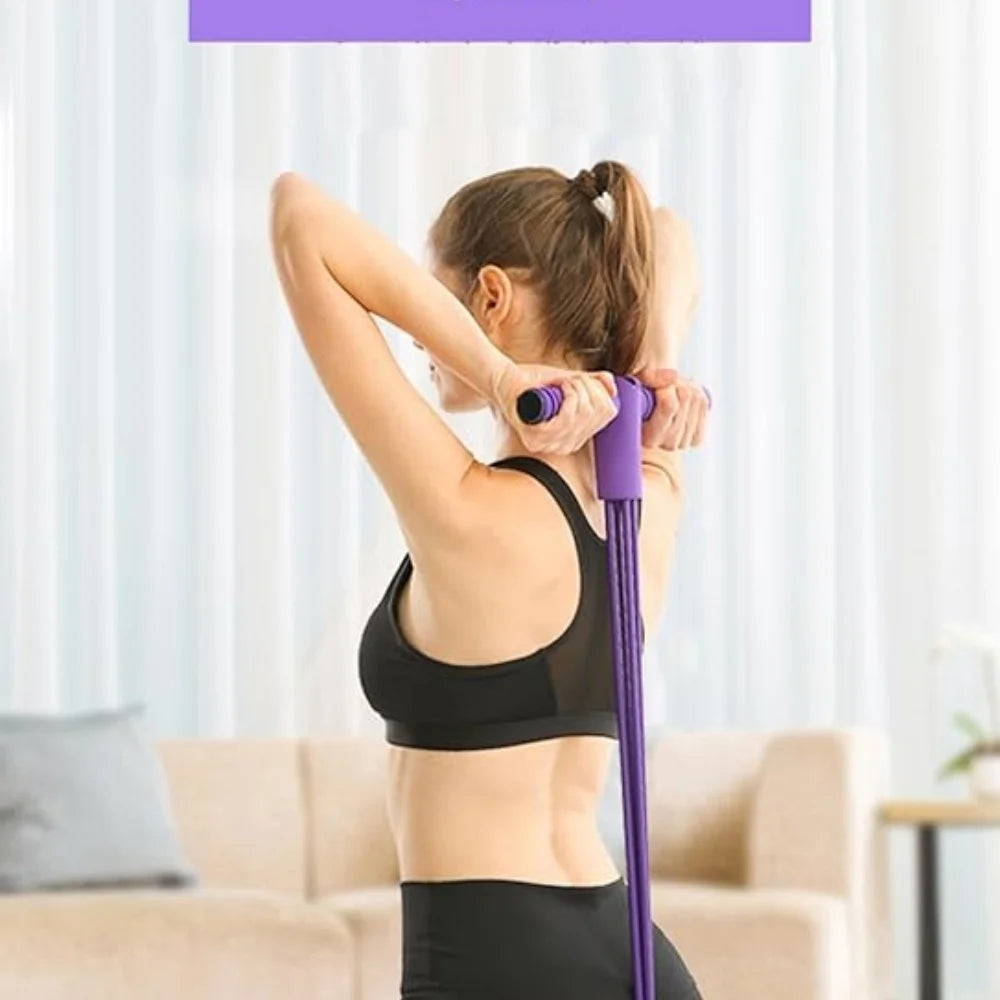 Yoga Sports Crunches Elastic Pull Rope with Handles, Multifunction Resistance Bands, Core Training