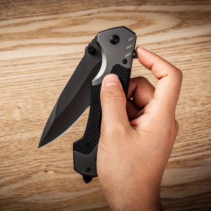 Portable Folding Knife - High-Hardness Stainless Steel Tanto Point Blade, Lightweight Ergonomic for Camping, Hiking