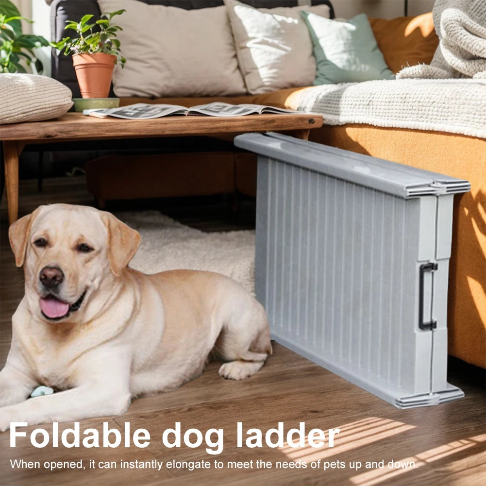 Folding Portable Pet Stair Ramp Non-Slip Rug Surface Extra Wide Pet Ramp Stairs for Large Dogs SUV Truck