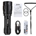 DL10R Scuba Diving Torch XHP70.2 LED Flashlights 4500lm 21700 USB-C Rechargeable Rotary Switch Magnetic Control