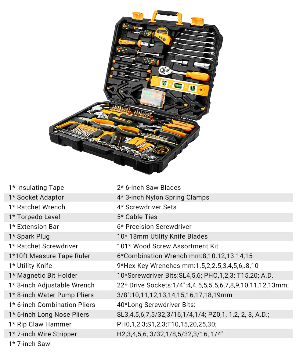 228Pcs Socket, Auto Repair Tool Combination, Package Mixed Tool Set Hand Tool Kit with Toolbox Storage Case