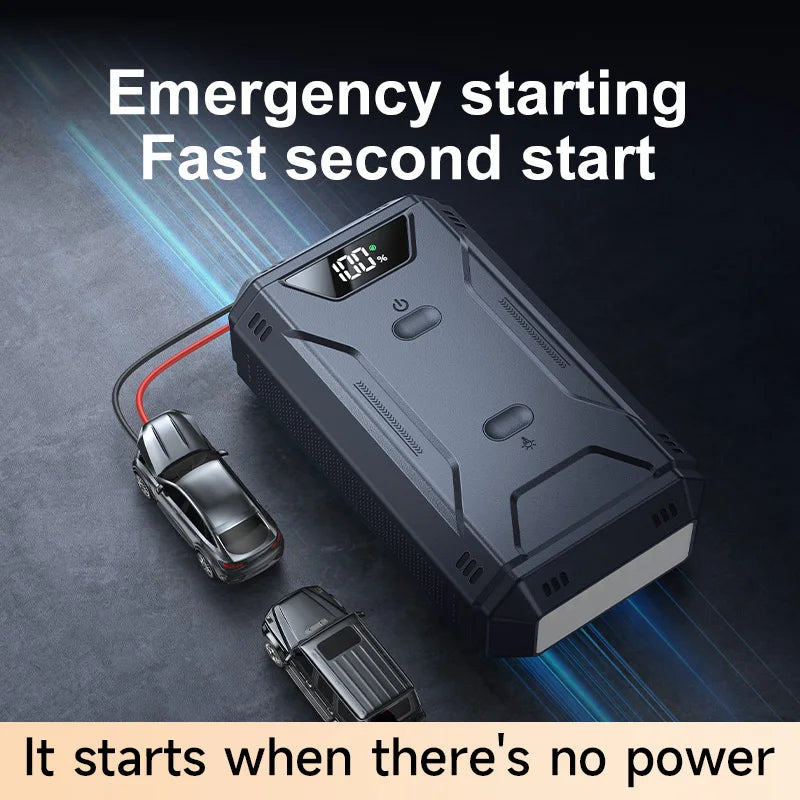 Car Battery Jump Starter Digital Display Portable Car Battery Booster Charger 26800mAh Power Bank Emergency