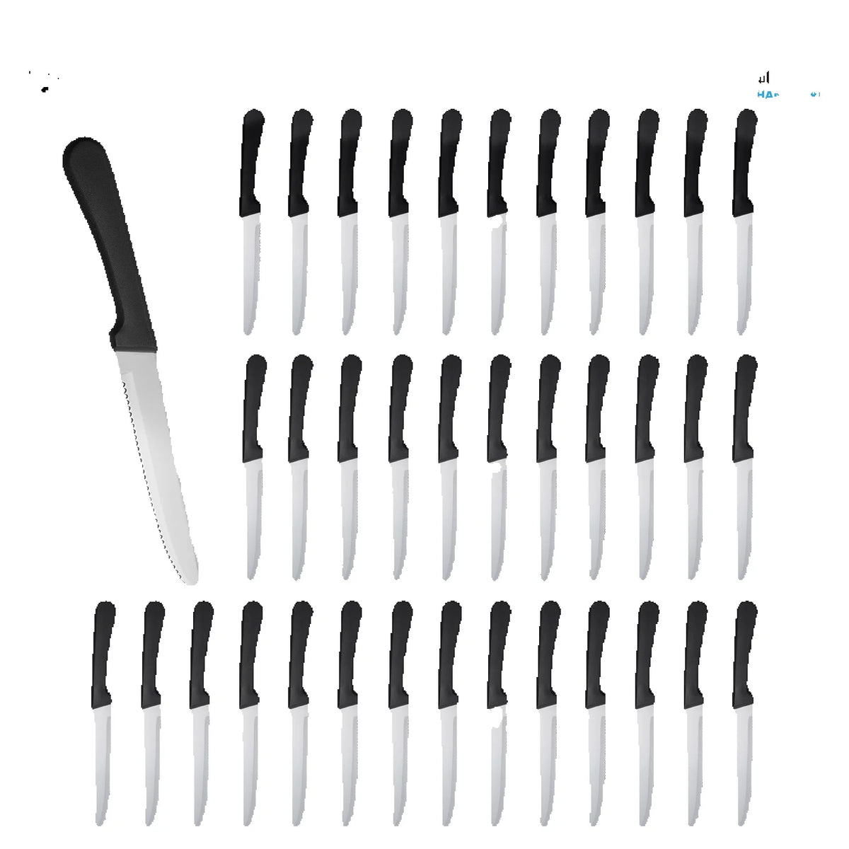 36Pcs Stainless Steel Steak Knife Set Plastic Ergonomic Handles Serrated Blades Dishwasher Safe for Home Restaurant Dinner Gift