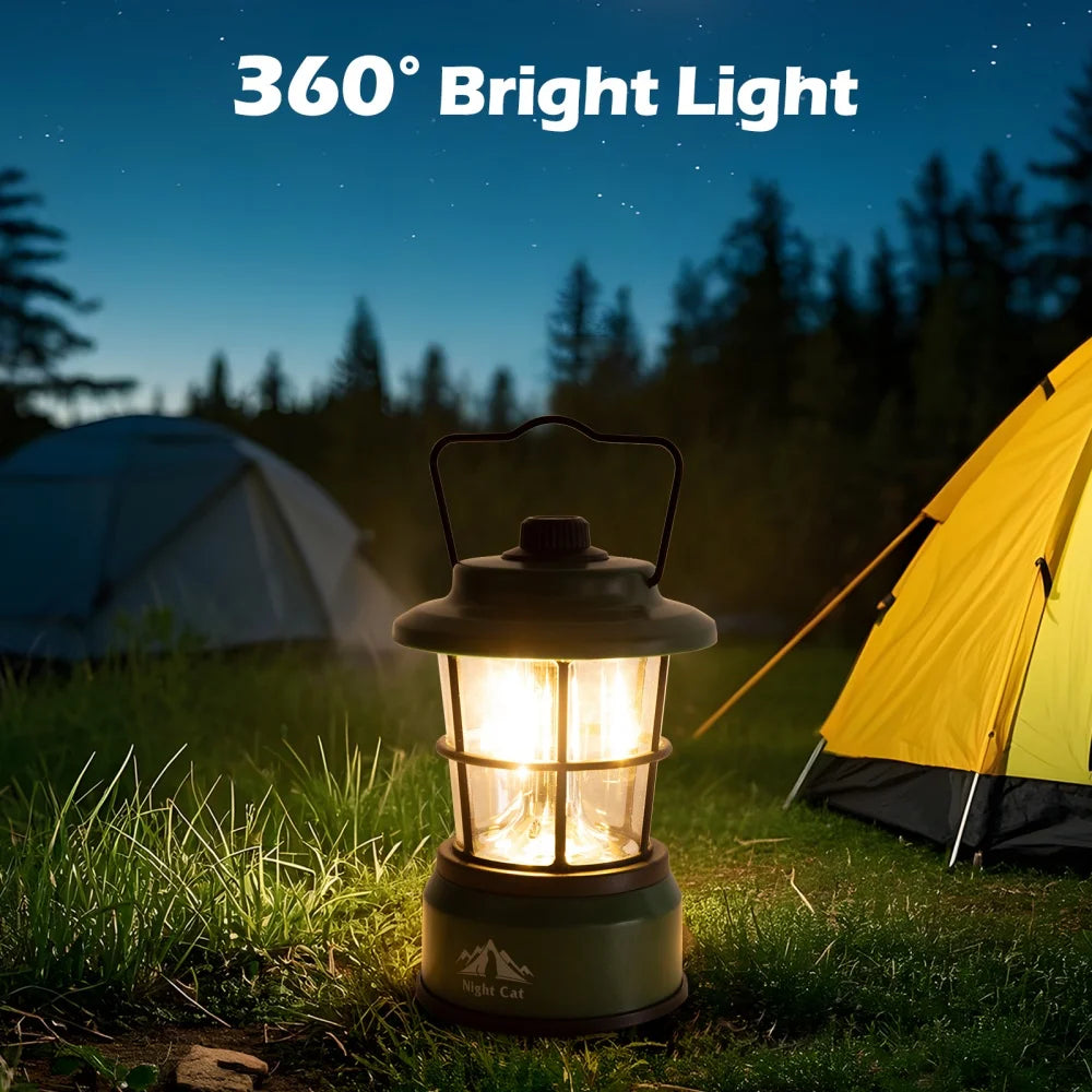 LED Camping Lantern: Portable Outdoor Light for Camping Hiking Fishing Picnic Emergency 4xAA Battery Powered (Not Included)