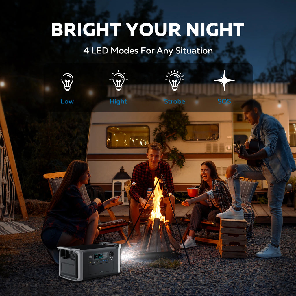 Camping Portable Power Station, 1024Wh, Wave Solar Generator Outdoor, 220V 110V, AC Outlets