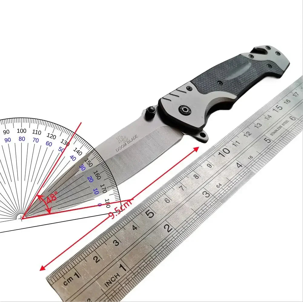Portable Folding Knife - High-Hardness Stainless Steel Tanto Point Blade, Lightweight Ergonomic for Camping, Hiking